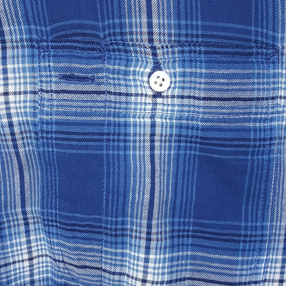 S LRL RALPH LAUREN BLUE PLAID BUTTON UP SHIRT **LIKE NEW!** - Picture 4 of 6